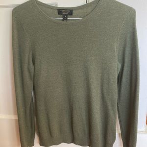 Charter Club 100% Cashmere Crewneck Sweater women Oliver green size medium